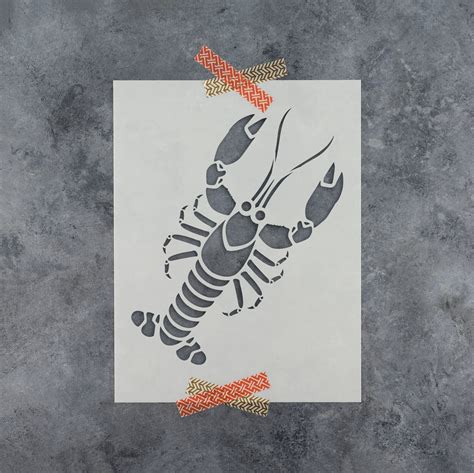 Lobster Stencil Large Lobster Stencils Stencil Lobster Lobster Art