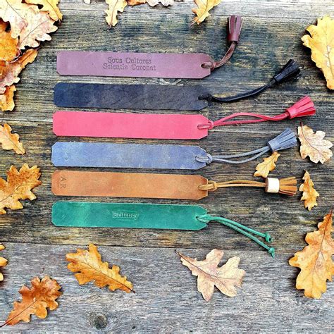 personalized leather bookmark etsy