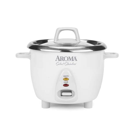 Aroma Housewares Select Stainless Rice Cooker And Warmer With Uncoated Inner Pot 6 Cup Cooked