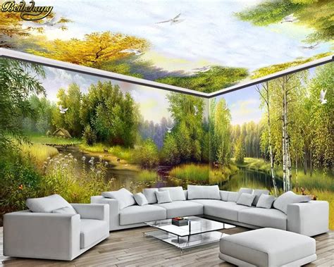 Beibehang Custom 3d Wallpaper Dream Garden Forest Elk Nordic House Wall