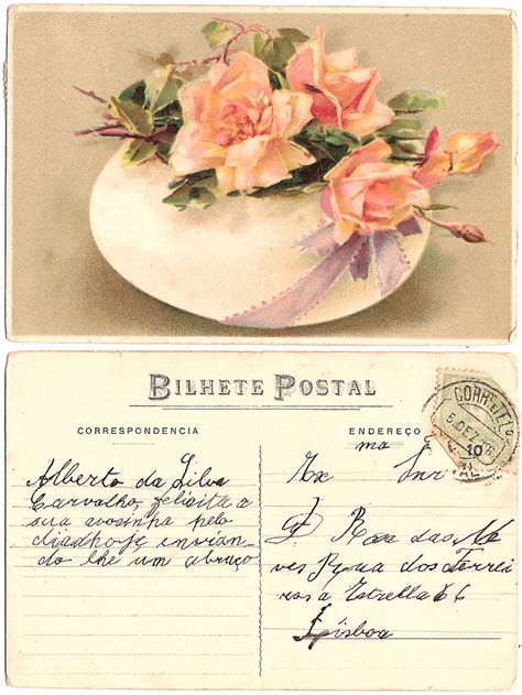 Vintage Postcard Vintage Postcard Roses 1906 Carlos Goulão Flickr