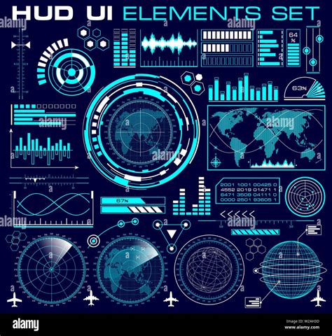 Set Of Futuristic Graphic User Interface Hud Stock Vector Image And Art
