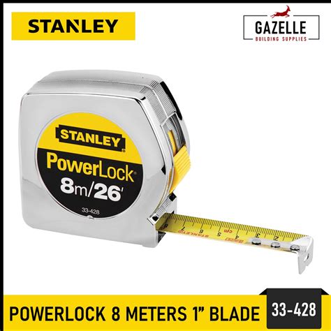 Stanley Powerlock Tape Measure Measuring Steel Tape Rule 8m 8 Meter 1in