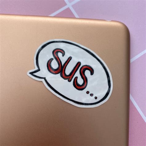 Among Us Inspired “sus” Vinyl Sticker Exolansis