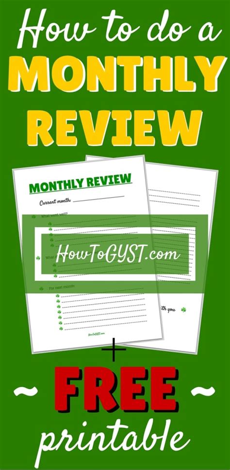 Monthly Review Why Its Important And How I Do It Free Printable