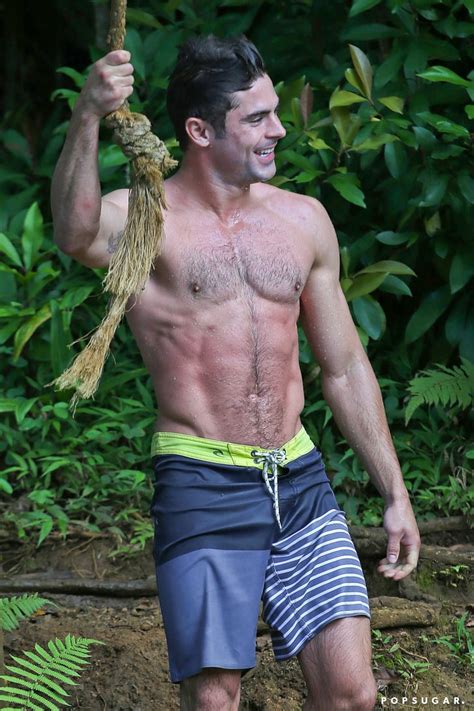 Shirtless Zac Efron On A Rope Swing Popsugar Celebrity Photo