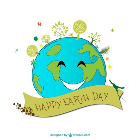 Free Vector Earth Day Cartoon Vector