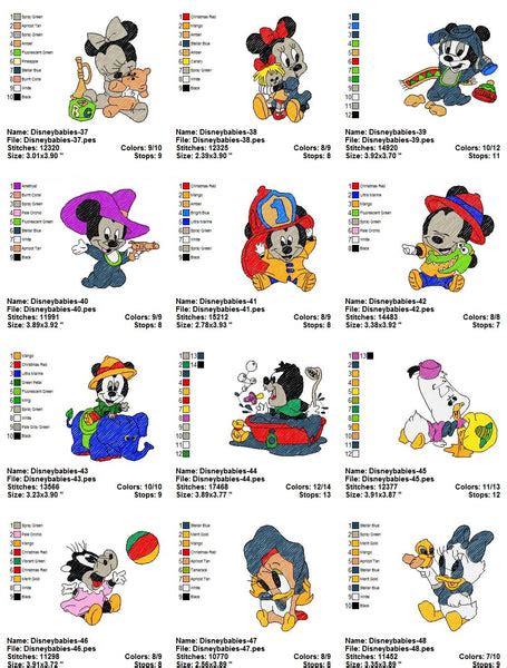 Disney Babies Cartoon Character Embroidery Machine Designs Cartoon