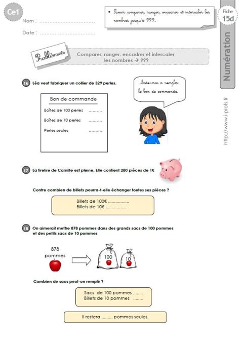 Meilleur Exercice Math Ce1 Comparer Nombres Dessin Jesuscourse