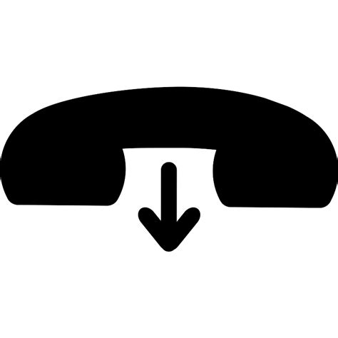 Hang Call Interface Symbol Of An Auricular And An Arrow Pointing Down