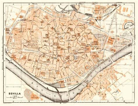Sevilla Casco Antiguo Mapa Mapa De La Antigua Ciudad De Sevilla De