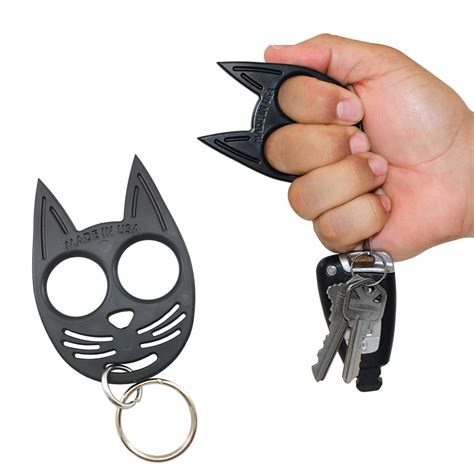 Self Defense Kitty Keychain Black Spilsbury