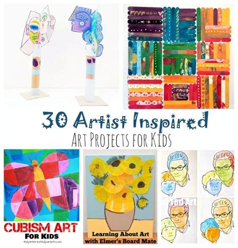 30 Artist Inspired Art Projects For Kids Art Projects Arts Crafts