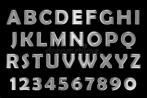 Silver Font Metal Alphabet Chrome Font Stock Illustration Image