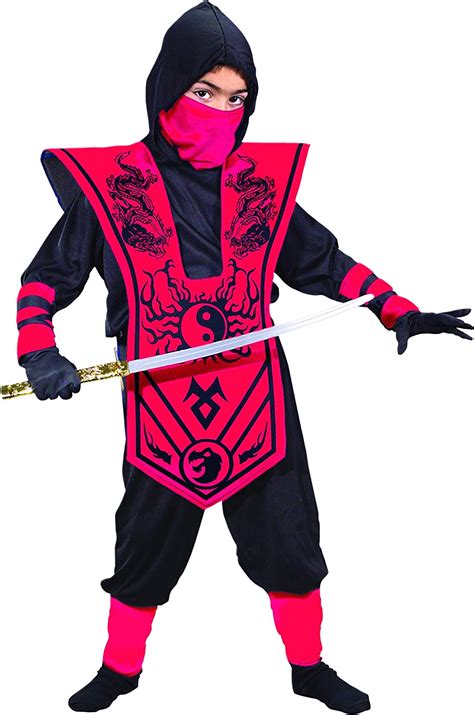 Walmart Ninja Costume Red Boy Xl 14 16 Clothing