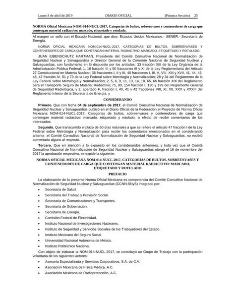 PDF NORMA OFICIAL MEXICANA NOM NUCL CATEGORÍAS legismex mty itesm mx normas nucl