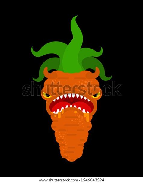 Carrot Monster Gmo Genetically Modified Angry Stock Vector Royalty