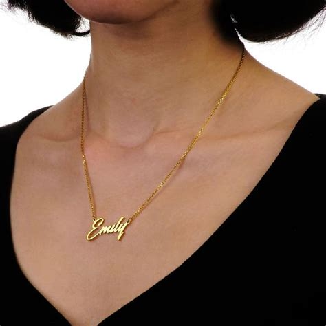 Gold Name Necklace 14 16 18 20 22 Chaİn Length 14k Solid Gold A Very