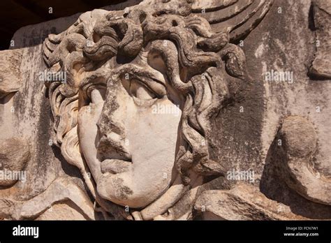 Medusa Head In The Temple Of Apollo At The Archeological Area Of Didim