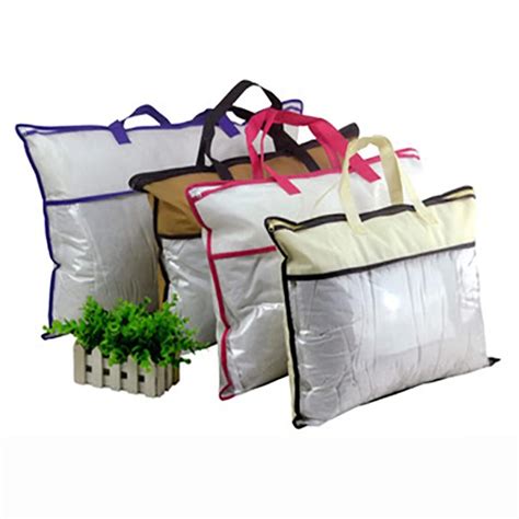 Wholesale Customized Clear Vnyl Zippered Plastic Pillow Bags With