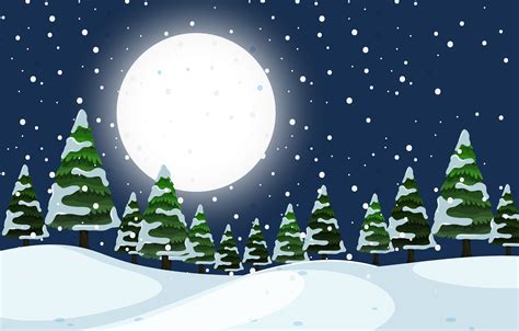 A Winter Outdoor Night Scene Download Free Vectors