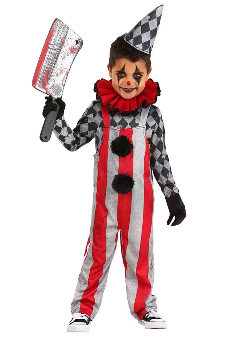 Costume Evil Circus Clown Kids Fancy Dress Halloween Horror Carnival