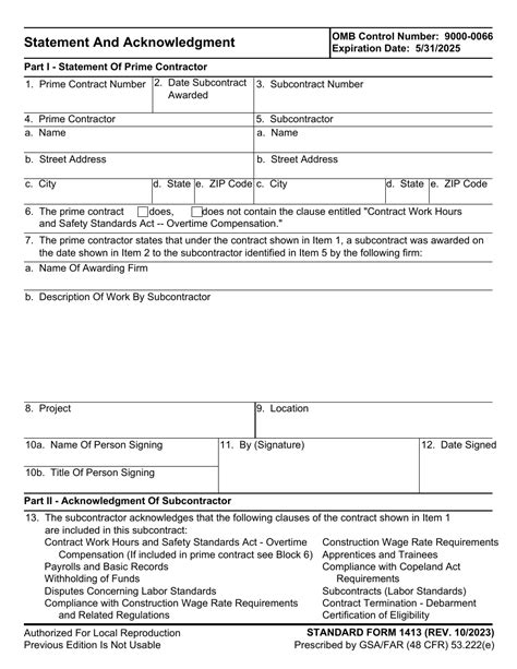 Form Sf 1413 Download Fillable Pdf Or Fill Online Statement And