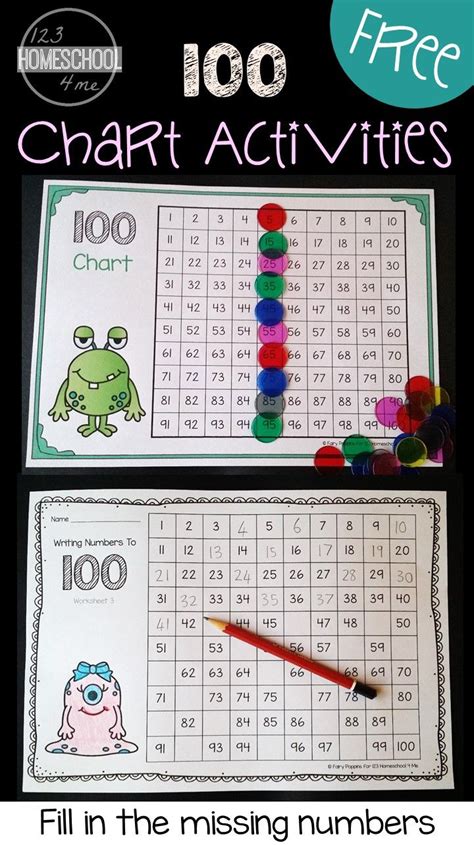 Free 100s Chart Printable With Hundreds Chart Activities Math