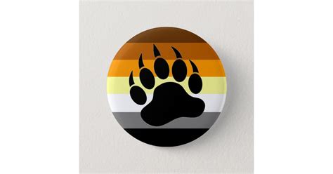 Bear Pride Paw Pinback Button Zazzle