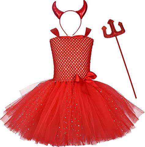 4pcs Kids Girls Angel Devil Costume Fancy Dress Up Tutu Dress Angel