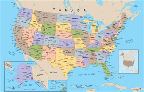 Stati Uniti Mappa Mappa Degli Stati Uniti America Del Nord America