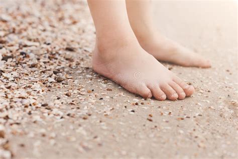 Barefoot Child Legs On Sand Stock Image Image Of Leisure Feet 92802943