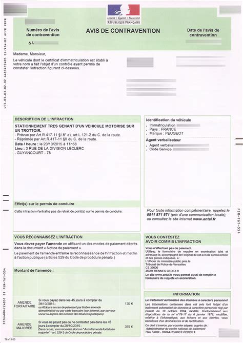 À noter si l'exploitant a mis en place un service de médiation, sa saisine pourrait constituer un deuxième examen de votre réclamation aussi bien dans le cas d'une protestation que dans le cas d'une demande d'indulgence. R 417-11 Stationnement très gênant ... sur un trottoir ...