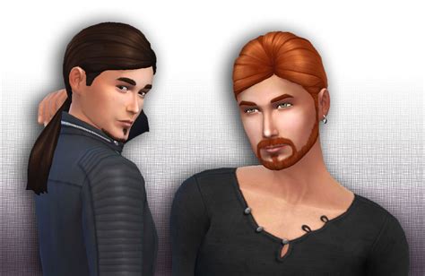 Mystufforigin Ponytail Low Conversion For Men ~ Sims 4 Hairs