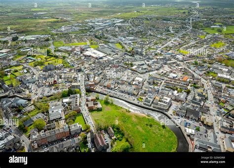 Aerial View Cathedral Of Ennis City Of Ennis Old Town Of Ennis
