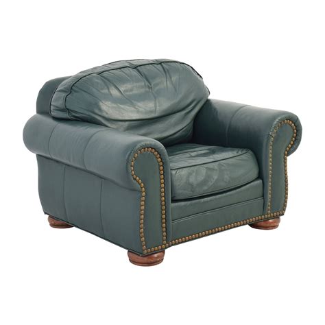 65 Off Clayton Marcus Clayton Marcus Oversized Green Leather Chair