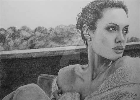 Angelina Jolie Pencil Drawing By Gtracerrens On Deviantart