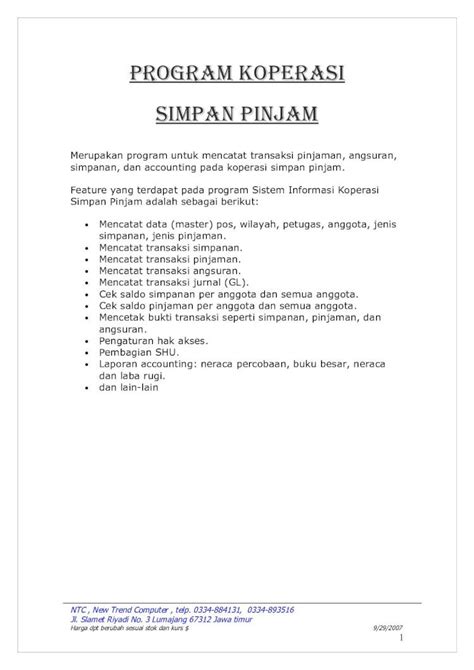 PDF PROGRAM KOPERASI SIMPAN PINJAM Tokontc Comtokontc Com File