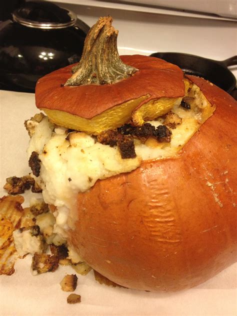 Thanksgiving Leftovers Roasted Stuffed Pumpkin In Johnnas Kitchen