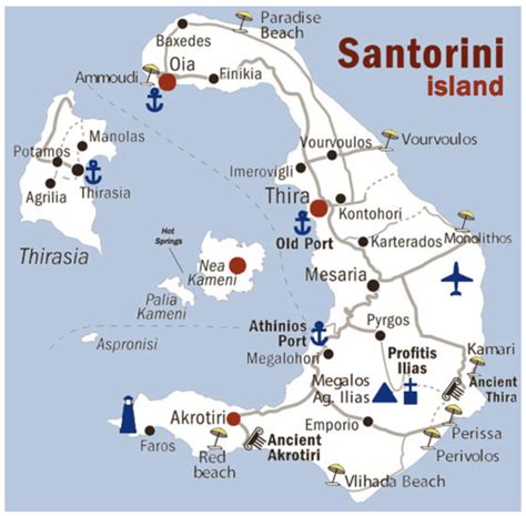 Santorini Map Santorini Greece Greece Vacation Santorini Travel
