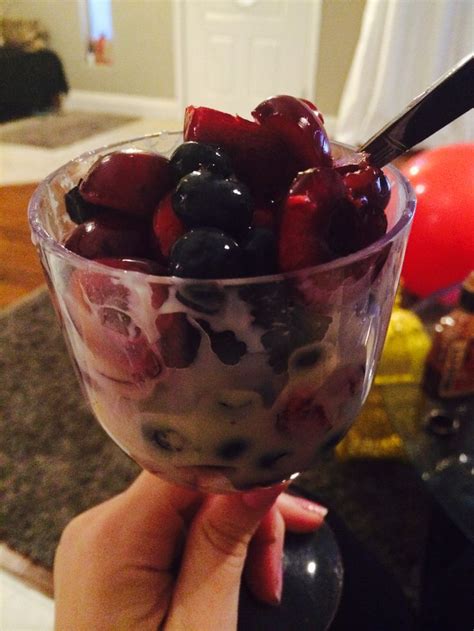 Food By Yana Y Cherry And Blueberries Fruit Salad Mixed With Condensed