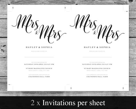 lesbian wedding invitation gay mrs and mrs printable editable etsy