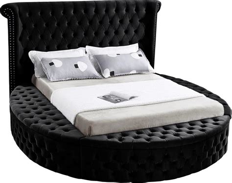 Luxus Black Velvet Full Bed By Meridian 1stopbedrooms