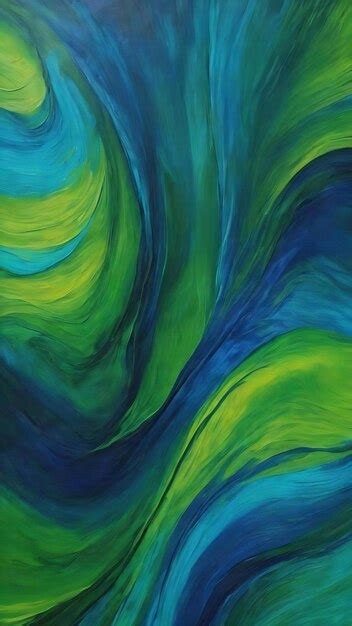 Premium Ai Image A Blue And Green Abstract Painting Of A Blue
