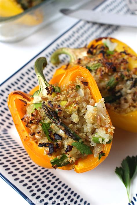 Spring Quinoa Stuffed Peppers Chelsey Amer