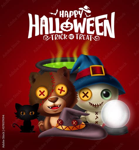 Happy Halloween Vector Poster Design Happy Halloween Text With Scary