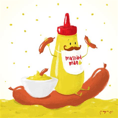 Prepare For The Mustard Day Mustard Illustration Drawing Sausage