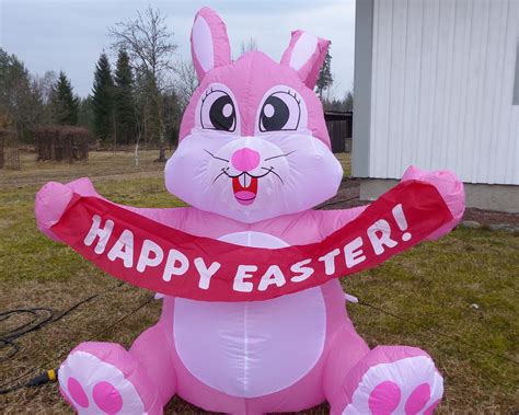 easter bunny pink inflatable free photo on pixabay pixabay