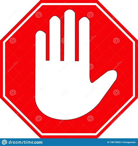 Do Not Enter Stop Prohibition Sign Stop Hand Icon No Entry Symbol
