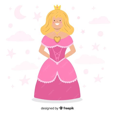 free vector flat blonde princess illustration